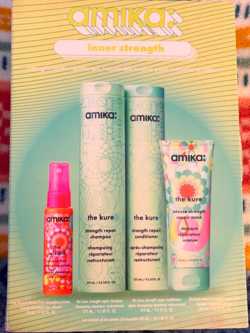 amika mint and pink The Kure Strength Repair Trio with Wizard Primer